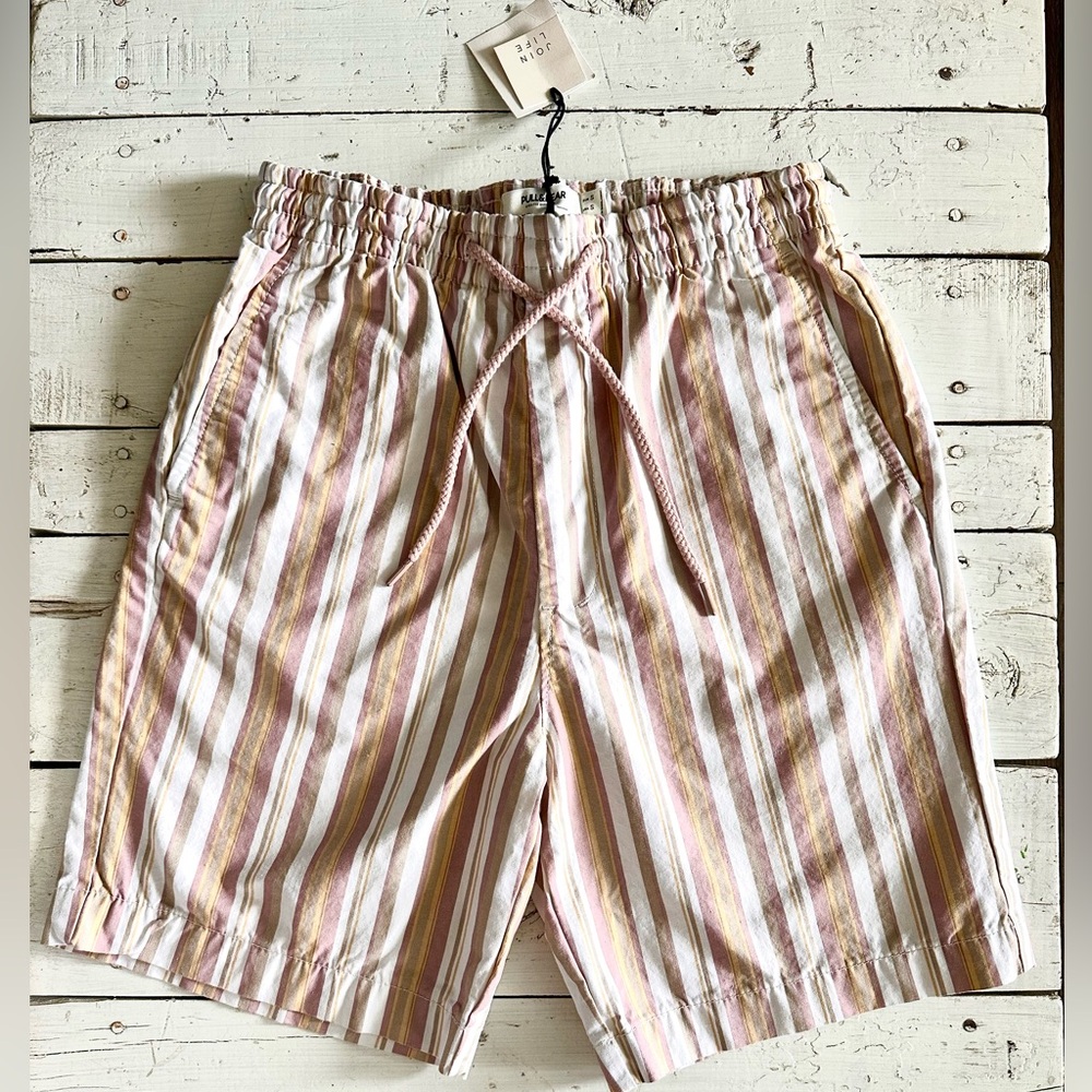 Pull & Bear pink and yellow striped shorts